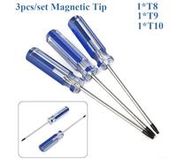 3PCS Magnetic For Torx Screwdriver Set T8 For T9 with Chromium Vanadium Steel Shaft for Xbox 360 Wireless Controller Repair and Console Opening Kit