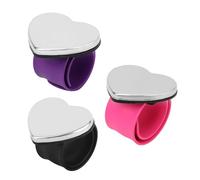 3pcs Magnetic Pin Cushion Wristband, 3 Colors Wrist Sewing Pincushion Silicone Strap for Sewing Quilting Accessory Braiding Hair Styling and Crafting (Heart-Shaped)