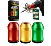 3PCS Magnetic Screw Ring, 1/4 Inch/6.35mm Universal Hex Strong Power Screwdriver Head Drill Bit Holder Magnetizer Household Tool Set Alloy Upgrade Anti-Slip Removable Quality Fixed with Storage Box