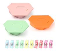 3Pcs Magnetic Seam Guide with Scale, Polygonal Strong Magnetic Gauge with 10 Fabric Quilting Clips, Seam Guide for Sewing Machine, Sewing Machine Quilting Accessories Tools, Universal Sewing Supplies