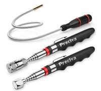 3PCS Magnetic Telescopic Pick-up Tool Kit,Preciva 16LB Magnetic Sticker Gadget，8LB LED Retractable Magnetic Pickup Tool，60CM 1LB Flexible Magnetic Pick Up Tools