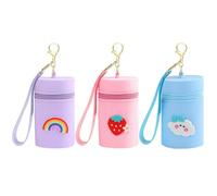 3Pcs Makeup Bag Cute Cosmetic Bag for Women Silicone Makeup Bag Key Pocket Lipstick Bag Card Holder Data Cable Organizer Zipper Pin K Blue Purple Girl Purse (Pink, One Size)