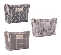 3PCS Makeup Bag, Make Up Bags for Women, Small Makeup Bag, Polyester Fabric with Stylish Patterns, Ideal for Home Storage, Daily Travel, and Party Events (15 x 6.5 x 12 cm)