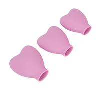 3PCS Makeup Brush Covers, Heart Shaped Portable Reusable Brush Holders Cosmetic Brushes Sleeves Caps for Travel Home Organizer Storage (pink)