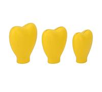 3pcs Makeup Brush Covers Reusable Silicone Brush Protector Guards for Travel Home Girls (Yellow)