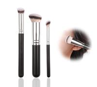 3PCS Makeup Brushes, Foundation Contour Concealer Brush Set, Professional Angled Synthetic Kabuki Brushes for Blending, Buffing and Setting with Cream and Powder Makeup, Durable Handle Cosmetic Brush