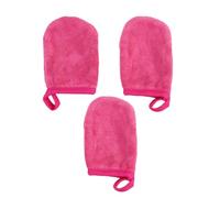 3pcs Makeup Removing Gloves, Polyester Cotton Cleaning Pads | White Simple Design, Salon Room Use, Gentle Exfoliating Wipe for Facial Skin and Makeup Residue