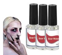 3PCS Makeup Scar Makeup Scarring Liquid, 15ml*3 Collodion Scarring Liquid , With A Built-in Brush On The Bottle Cap, Suitable For Halloween, Role-playing, And Theatrical Performances