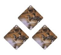 3PCS Mallard Ducks Car Air Freshener Hanging Scented Cards Cute Gray Car Fresheners Long Lasting New Cars Scents for Women Men Natural Air Freshener with Lanyard Automotive Freshies