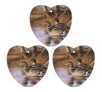 3PCS Mallard Ducks Car Air Freshener Hanging Scented Cards Cute Gray Car Fresheners Long Lasting New Cars Scents for Women Men Natural Air Freshener with Lanyard Automotive Freshies
