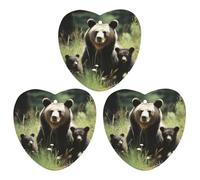 3PCS Mama Bear Car Air Freshener Hanging Scented Cards Cute Black Car Fresheners Long Lasting New Cars Scents for Women Men Natural Air Freshener with Lanyard Automotive Freshies