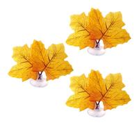 3pcs Maple Leaf Artificial Aquarium Plant with Suction Cup Mount | Plastic Natural Style Foliage, Realistic Appearance, Provides Fish Hiding Place, Suitable for Household Tanks and Reptile