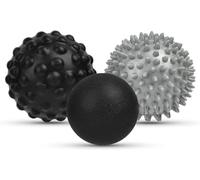 3Pcs Massage Ball Set, Spiky ＆ Lacrosse ＆ PU Foam Bump Fascia Ball, Body and Foot Massage Roller, Muscle Massager Hard Exercise Ball for Plantar Fasciitis, Trigger Point Therapy