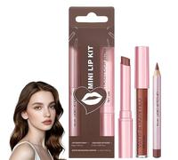 3PCS Matte Lipstick Kit, Matte Liquid Lipstick & Lip Liner L/ip Gloss Set, Long Lasting Lipsti/ck, Nude Lips/tick & Li/p Liner Pencil, Hydrating Li/p Balm, Moisturising Lips/tick(#4)