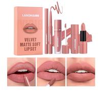 3PCS Matte Liquid Lipstick Lip Gloss & Liner Set - All-IN-One Lip Kit