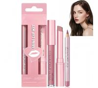 3PCS Matte Liquid Lipstick & Lip Liner Set,Red & Nude Pink Long Lasting Lipstick Makeup Set,Hydrating Waterproof Lip Stain & Colla/gen Lip Gloss for Dry Lips,Matte Liquid Lipstick Set(#1)