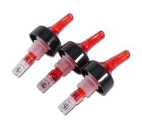 3Pcs Measured Bottle Pourer, 1oz/30ml Plastic Measure Liquor Bootle Pourers Spout Automatic Measuring Drink Wine Dispenser for Cocktail Bar Party (Red)