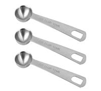 3pcs Measuring Spoon, Stainless Steel Teaspoons 2 TSP | 2/3 Tbsp | 10 ML | 10 CC | 1/3 oz Metal Teaspoon Tablespoon Measuring Scoop Short Handle for Kitchen Cooking & Baking Tea Soup Ingredients