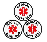 3Pcs Medical Alert Dog Patch - Tactical Embroidered Hook & Loop Patch for Service Dog Vests, Gear