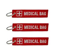 3PCS Medical Alert Tags for Bag,Double-Sided Medicals Equipment Device Luggage ID Tag,Durable Red Epipen Bag Keychain Paramedic Gifts for Backpack Luggage