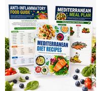 3Pcs Mediterranean Diet Chart Food List Meal Plan & Recipes for Beginners, Includes Food Avoidance Guide, Serving Sizes, Food List & Meal Plan Sheets for Weight Loss & Diabetes Healthy Eating