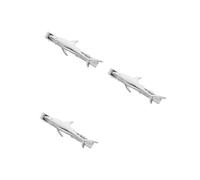 3pcs Men Shark Shape Tie Clip in Silver Copper Metal for Shirts | Glossy Mirror Finish, Anti-skew Hold, Business Meetings and Interviews, Sl ormal Accessory