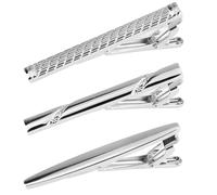 3PCS Men's Tie Clip Bar Skiny Tie Tack Pins Stainless Steel Silver Necktie Pin Necktie Formal Suit Business Accessories for Meeting Christmas Valentine's Graduation Birthday Gifts for Dad Husband BF