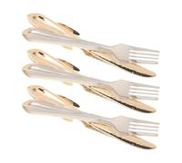 3pcs Men's Tie Clip Fork and Knife Shape Brass Novelty Accessory | Compact Lightweight Piece, Holds Neckwear Neatly, Suitable for Interviews and Business Trips, Vintage Style