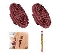 3Pcs Meridian Massage Brush Tool Set,Red Brown Massage Brushes,Lymphatic Brush with Essential Masage Guide Chart,Dry Brushing Body Brush Lymphatic Drainage,Applicable for Belly Massage