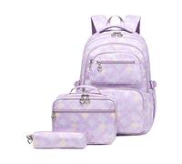 3Pcs Mermaid Scale Backpack Set for Girls with Lunchbox ＆ Pencil Case, Mermaid Girls Backpack School Bag and Lunch Bag Set