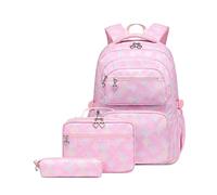 3Pcs Mermaid Scale Backpack Set for Girls with Lunchbox ＆ Pencil Case, Mermaid Girls Backpack School Bag and Lunch Bag Set
