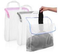 3PCS Mesh Laundry Bags with Handle, Foldable Laundry Bags for Washing Machine, Hanging Wash Bag with Zipper, for Delicate Clothing, Shirts, Underwear. (7.9x11.8x3.1Inch)