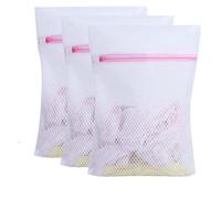 3PCS Mesh Laundry Bags with Zips, 40 x 30 cm Reusable Laundry Bags for Washing Machine Washing Bags for Laundry Delicates Wash Bags for Sweater, Coat, Lingerie, Travel Organizer