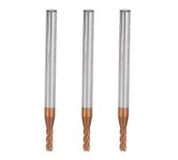 3Pcs Metal End Mill Router, 4 Flutes Tungsten Steel CNC Milling Cutter, Full Ground Micro - Carbide End Mill for High - Speed Cutting, D2.5 x 8 x 4D x 50L