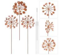3Pcs Metal Flowers for Outside,Rustic Garden Stake Decorative,Weather-Resistant Flower Bed Decor Plant Stakes,Rust Dandelion Garden Decor for Lawn Yard Art Outdoor Walkway Potted Accessory(Style 1)