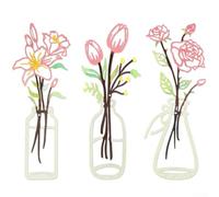 3pcs Metal Flowers Wall Art, Boho Minimalist Metal Flower Wall Art Decoration, Hanging Decor for Home Bathroom Dining Room((pink))