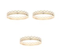 3pcs Metal Gold round Royal Crown for Halloween Cosplay Party Roleplay | Sparkling Polished Finish, Comfortable All-day Wear, Suitable for Stage Actors, Adults, Photo Shoots and Home Gatherings