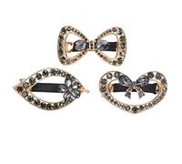 3Pcs Metal Hair Clips Zinc Alloy Fadeless Unique Rhinestone Hair Barrettes, Ideal for Girls and Women, for Daily Use and Special Occasions, Includes