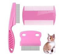 3Pcs Metal Head Lice Comb, Nit Comb for Long Thick Hair Double Sided Plastic Hair Combs Head Treatment for Kids Adults Dogs