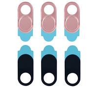 3pcs Metal Lens Cap, Protect Your Digital Life, Simple to Use, Fine Structure, Wide Compatibility Webcam Cover for Smartphone Tablets, Easy Install, Suitable for Most (Pink)