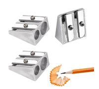 3PCS Metal Pencil Sharpeners with 2 Holes Crayon Sharpener Metal Pencil Sharpeners Eye Twin Pencil Sharpener Student Stationery Pencil for Home School Office