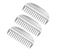 3pcs Metal PET Grooming Comb for Cats and Horses, Antistatic Detangler | Aluminum Finish, Ergonomic Handle, Dematting Aid, Silver Colour, Grooming Use for Long and Short Coats
