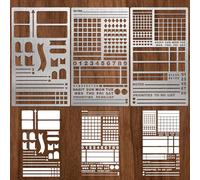 3PCS Metal Planner Stencils, Engraving Planner Stencils Templates Rulers Bookmarks Metal Stencil for Habits Tracking, Scrapbooking, Weekly Spread