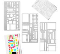 3pcs Metal Planner Stencils Templates - Multi-Size Checklists Patterns, Stencils, Journaling Stencil, Planner Stencil for Organized Planning