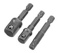 3pcs Metal Power Drill Socket Adapter for Hex Shank Drills and Bolts | Secure Non Loosening Connection, Faster Bit Swaps, Workshop Use for Contractors and Handymen
