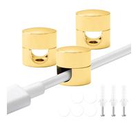 3PCS Metal Premium Aluminum Cord Anchors for Desk Organization, Self Adhesive Cord Tidy Management for USB Charging Cable, Power Cords, Wall, PC, Office, Home, Other Cords(Gold)