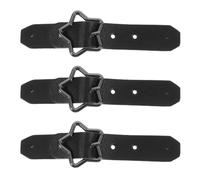 3pcs Metal Star Toggle Buckle Coat Fastener for DIY Garments | Black Leather and Metal Design, Easy Sew-on Installation, Versatile Decoration for Sweaters, Handmade Clothing, Sewing