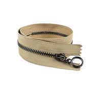 3pcs Metal Zipper Kit, Size 3# 15-70cm Close/Open End with Auto-Lock, for Bag and Coat Sewing,Khakigunblack,Close-End-20cm