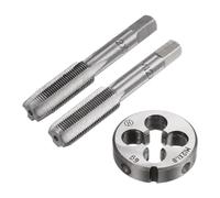 3pcs Metric Hand Tap & Die Set, M12 x 1 Taper/Bottom Thread Taps + Round Die, Tap and Die Kit Hand Threading Tapping Tools for Repair