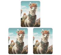 3PCS Mexican Llama Green Car Air Freshener Hanging Scented Cards Cute White Car Fresheners Long Lasting New Cars Scents for Women Men Natural Air Freshener with Lanyard Automotive Freshie